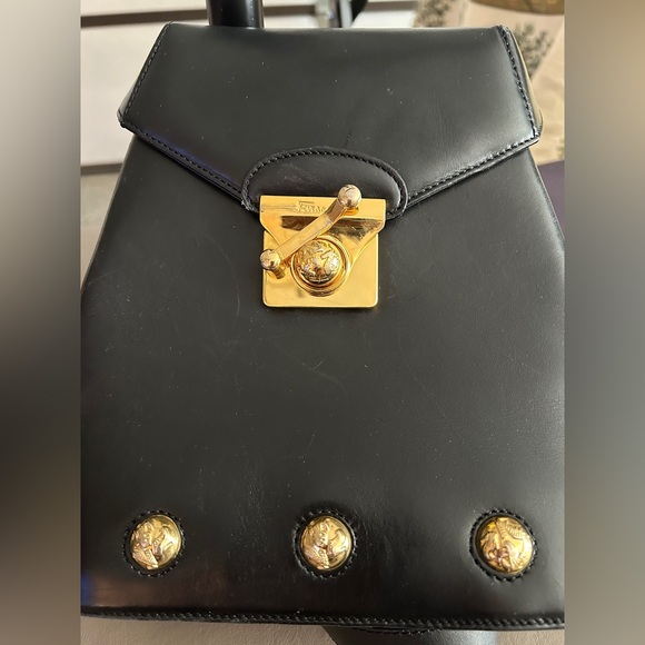 Salvatore Ferragamo BLACK LEATHER Backpack. Rare Shoe Charm on Inside Zipper.HP - Picture 3 of 16